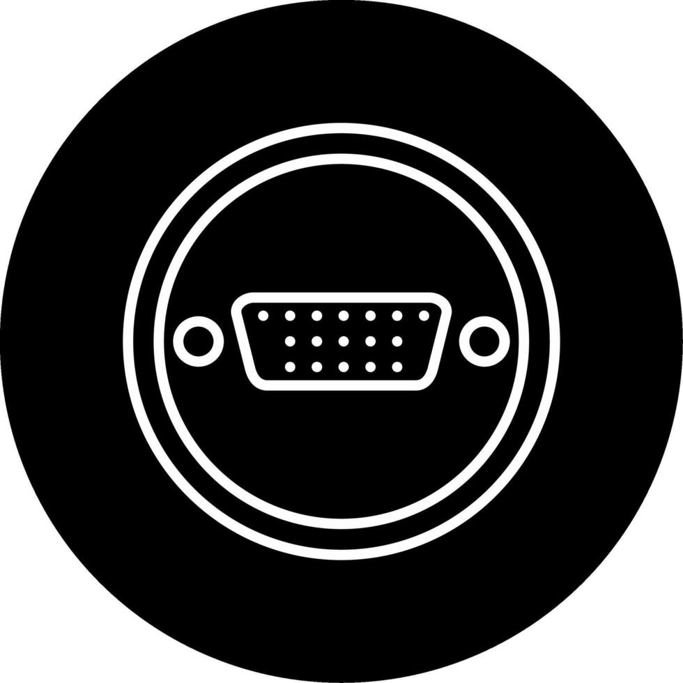 DisplayPort Monitor Interface Plug Circle Inverted vector