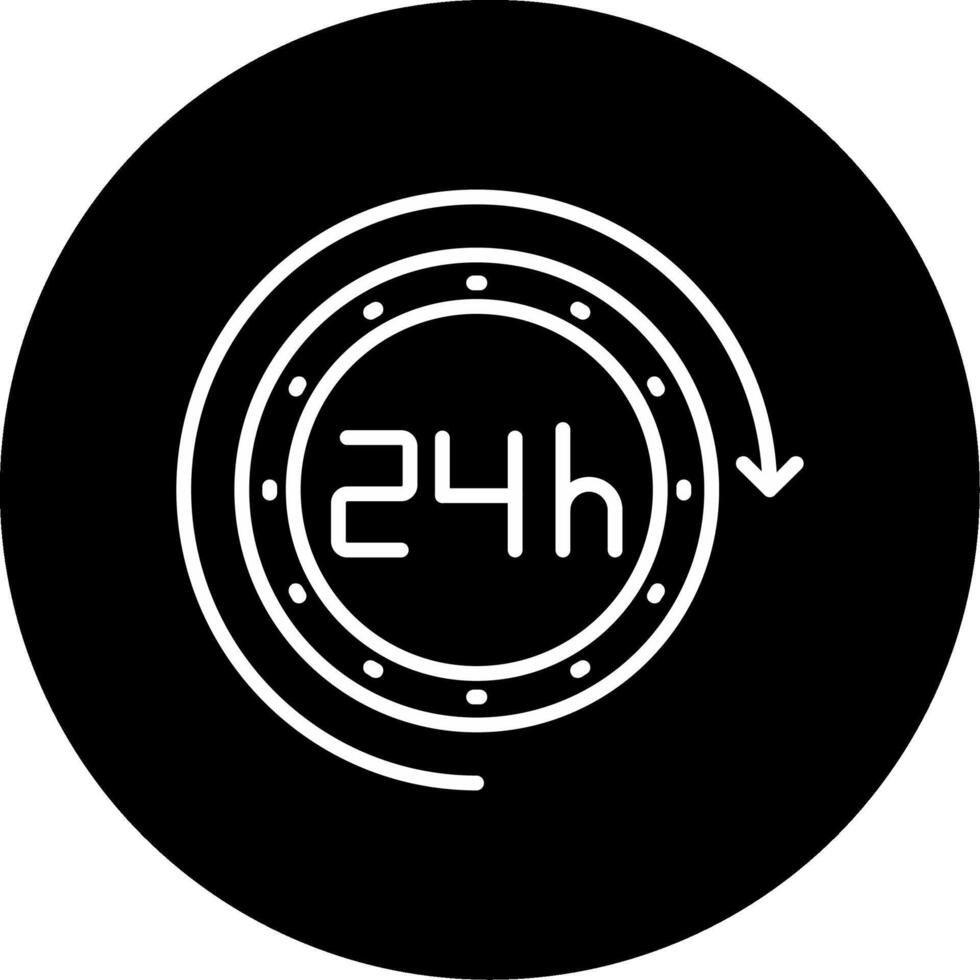 24 Hour Return Guarantee Icon Circle Inverted vector