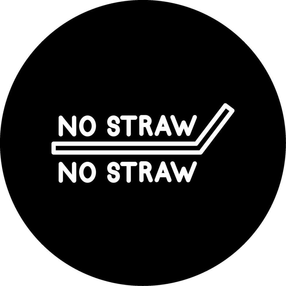 Anti Plastic Straw Environmental Icon Circle Inverted vector