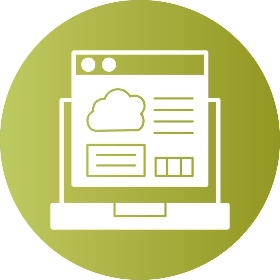 Cloud Coding Glyph Gradient Icon vector