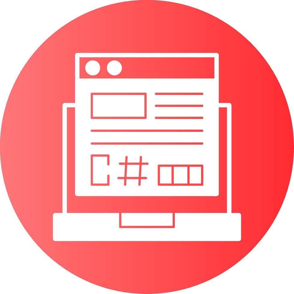 C Sharp Glyph Gradient Icon vector