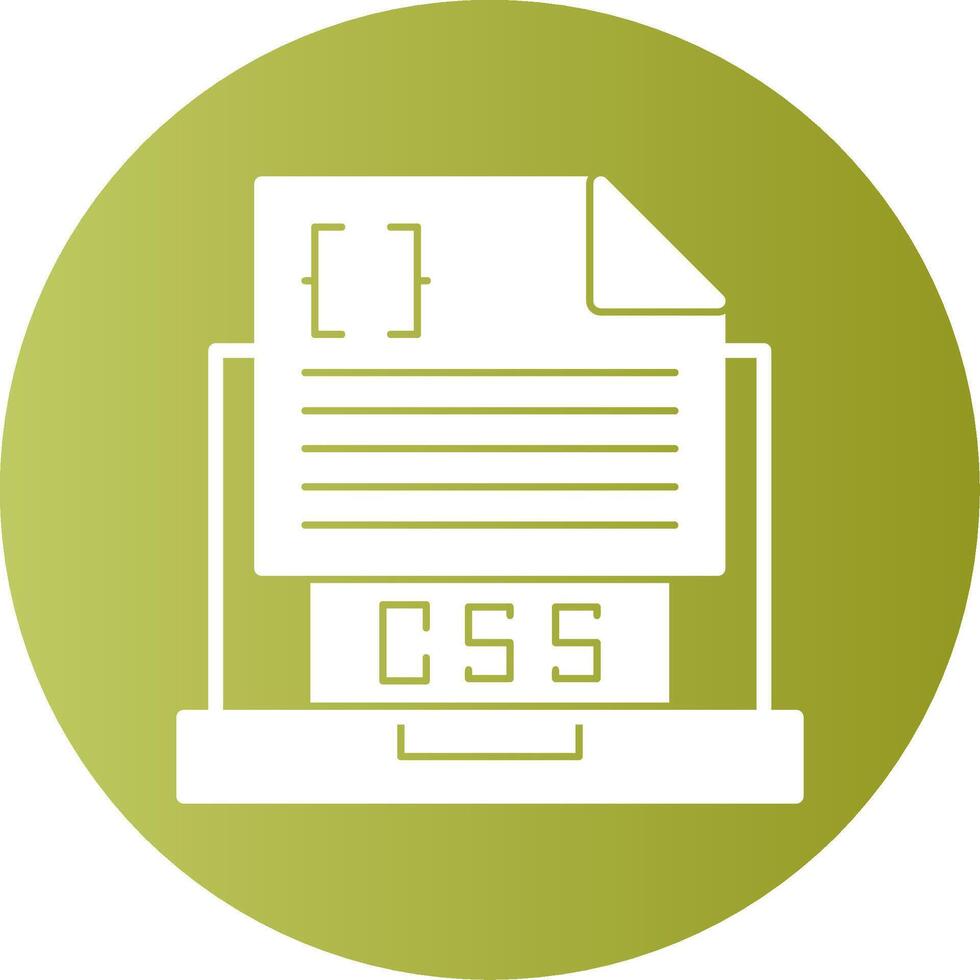 Css File Glyph Gradient Icon vector