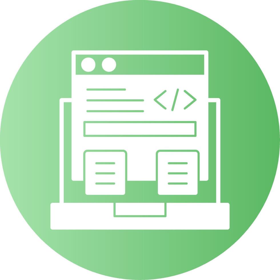 Code Framework Glyph Gradient Icon vector