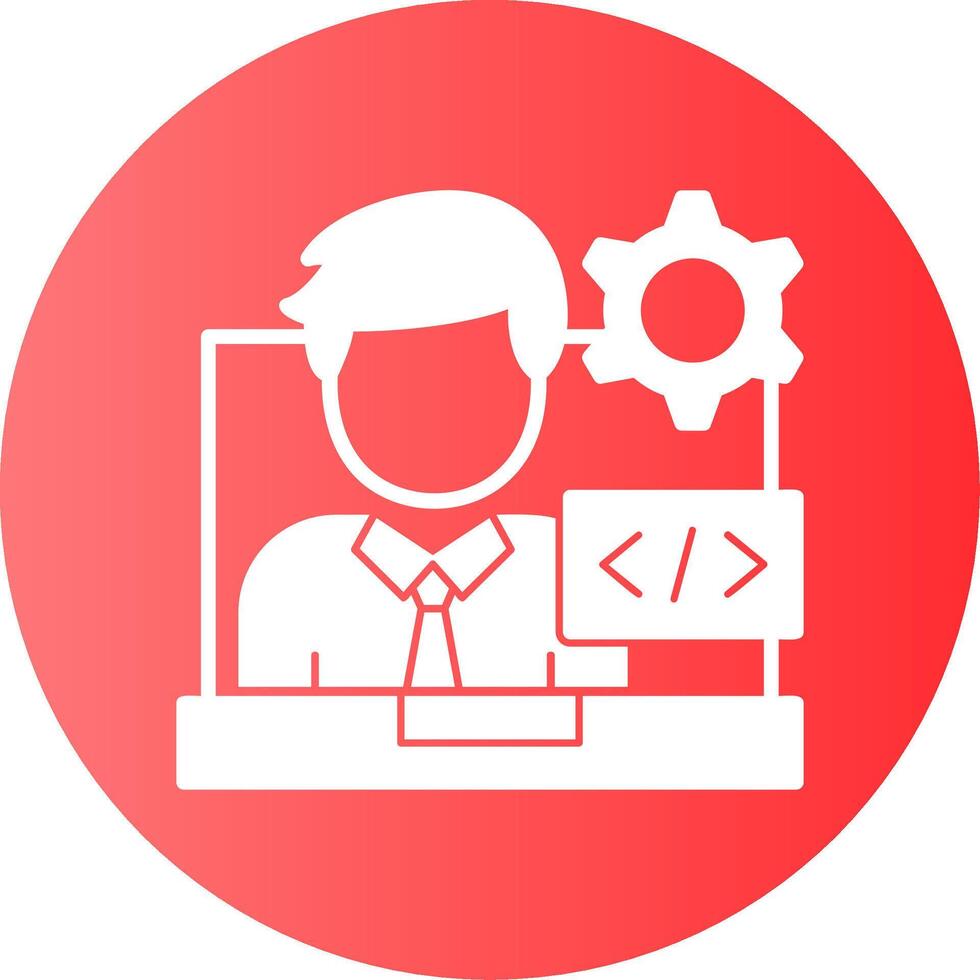 Programmer Glyph Gradient Icon vector