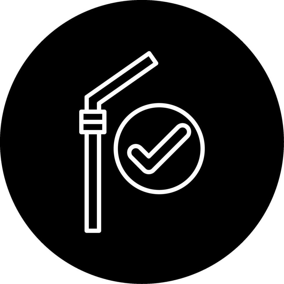 Natural Bamboo Straw Sustainability Icon Circle Inverted vector