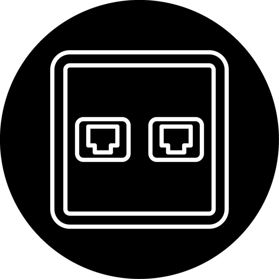 Digital Data Communication Socket Circle Inverted vector