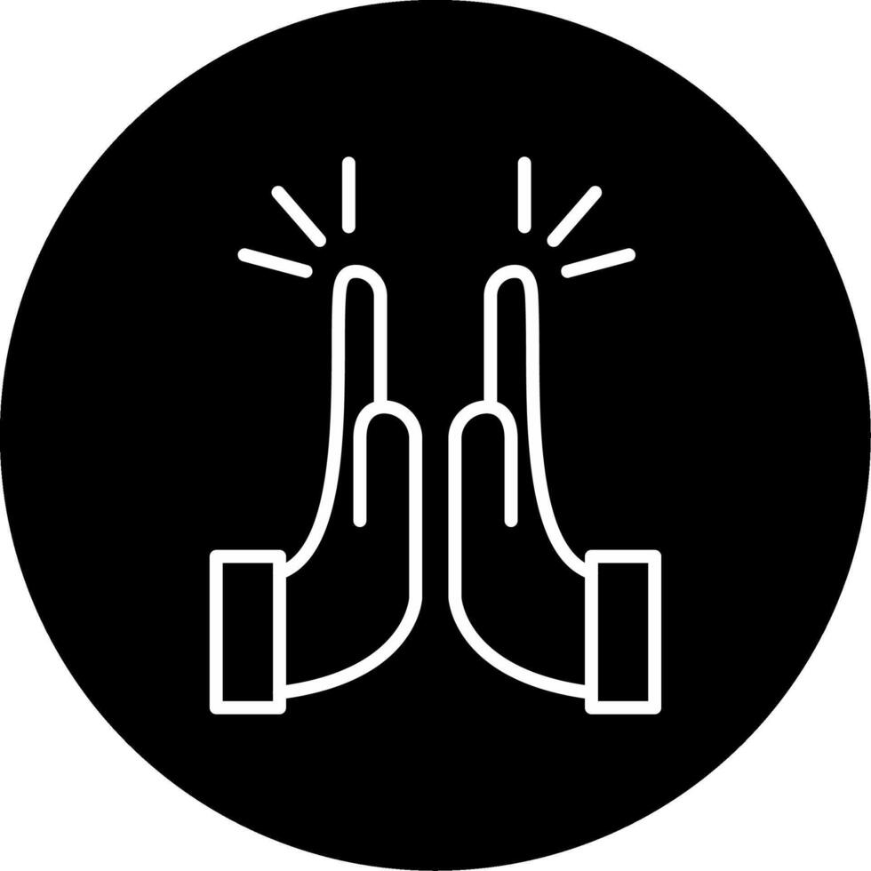 Celebratory High Five Gesture Circle Inverted vector