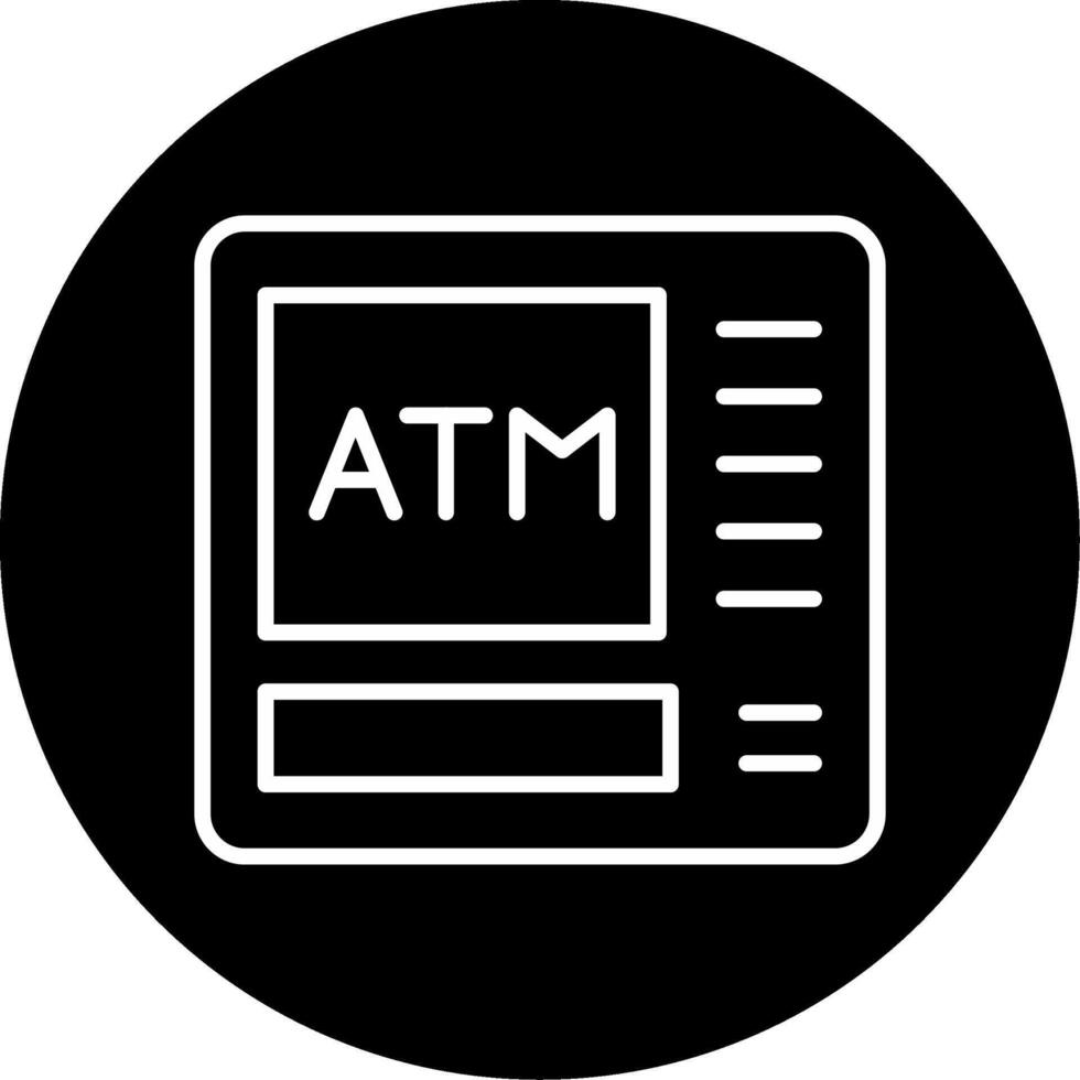 ATM Cash Withdrawal Icon Circle Inverted vector