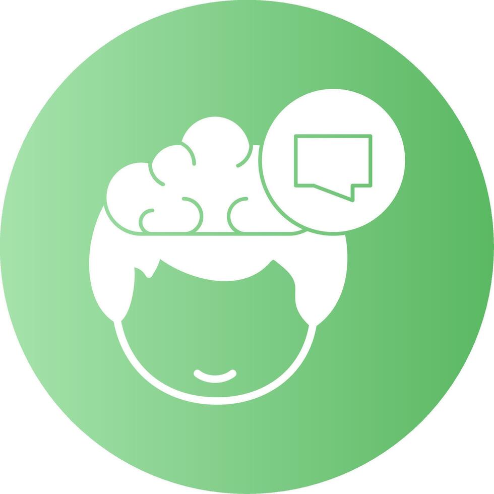Inner Dialogue Human Face Gradient Circle Icon vector