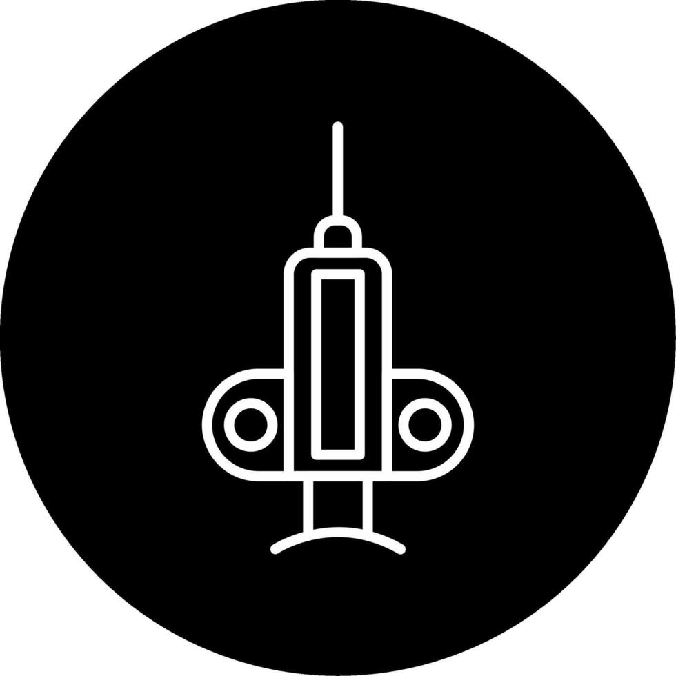 Medical Injection Syringe Tool Circle Inverted vector