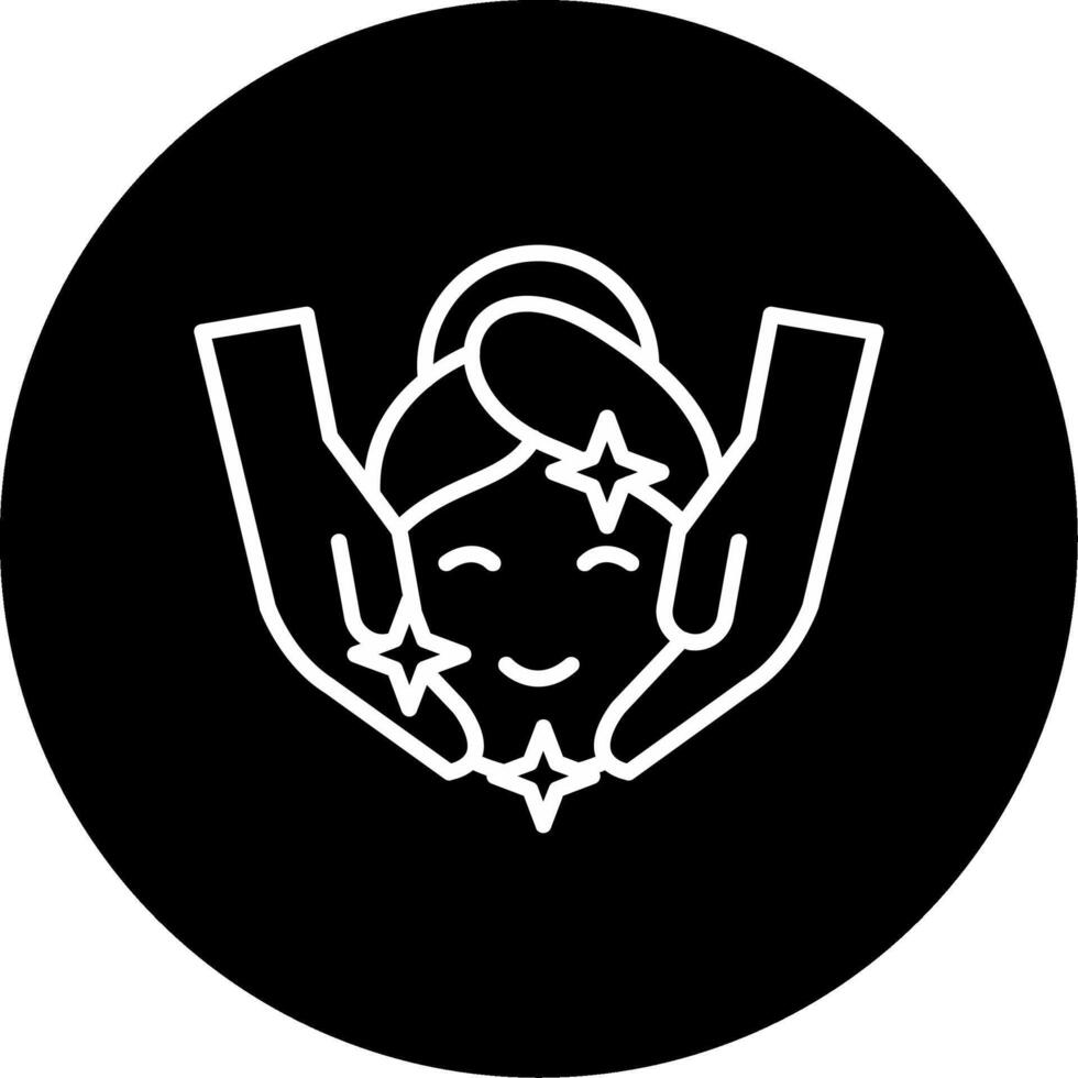 Deep Facial Massage Therapy Circle Inverted vector