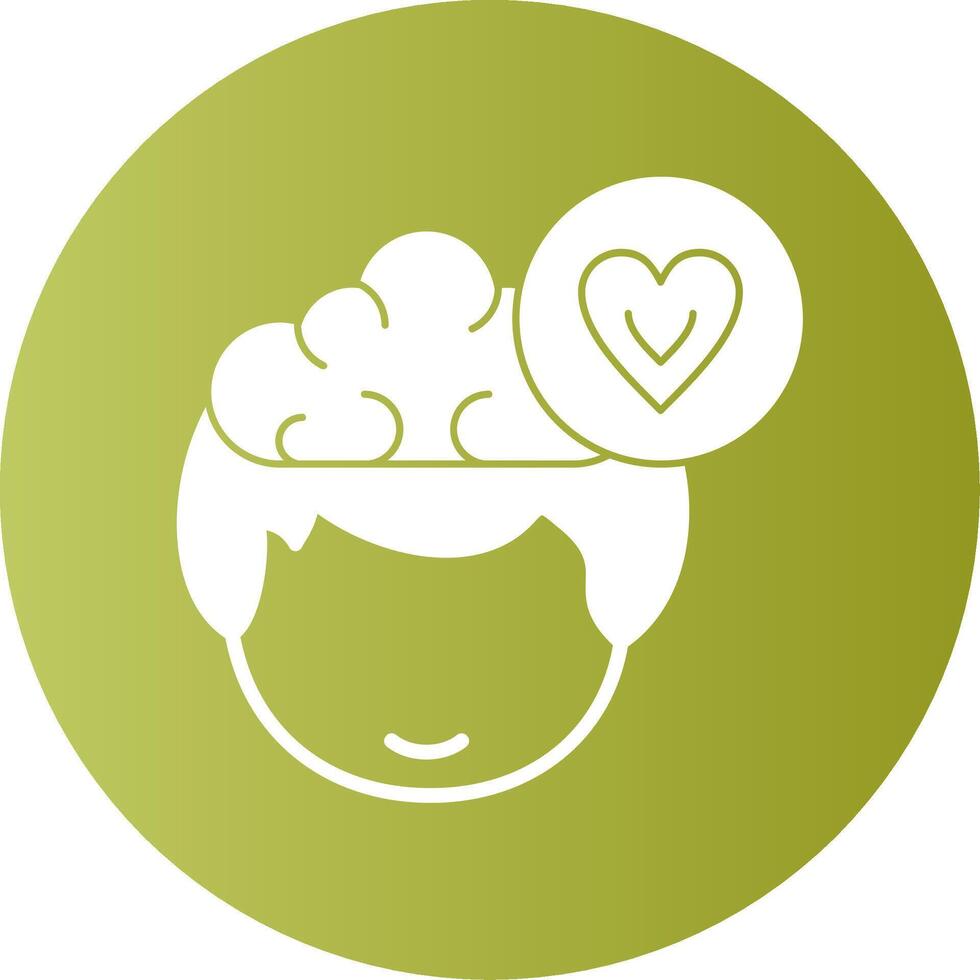 In Love Human Face Gradient Circle Icon vector