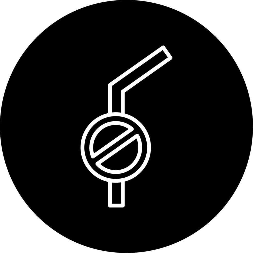 Straw Free Lifestyle Movement Emblem Circle Inverted vector
