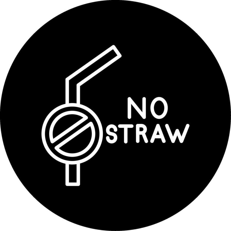 Sustainable Reusable Straw Promotion Graphic Circle Inverted vector