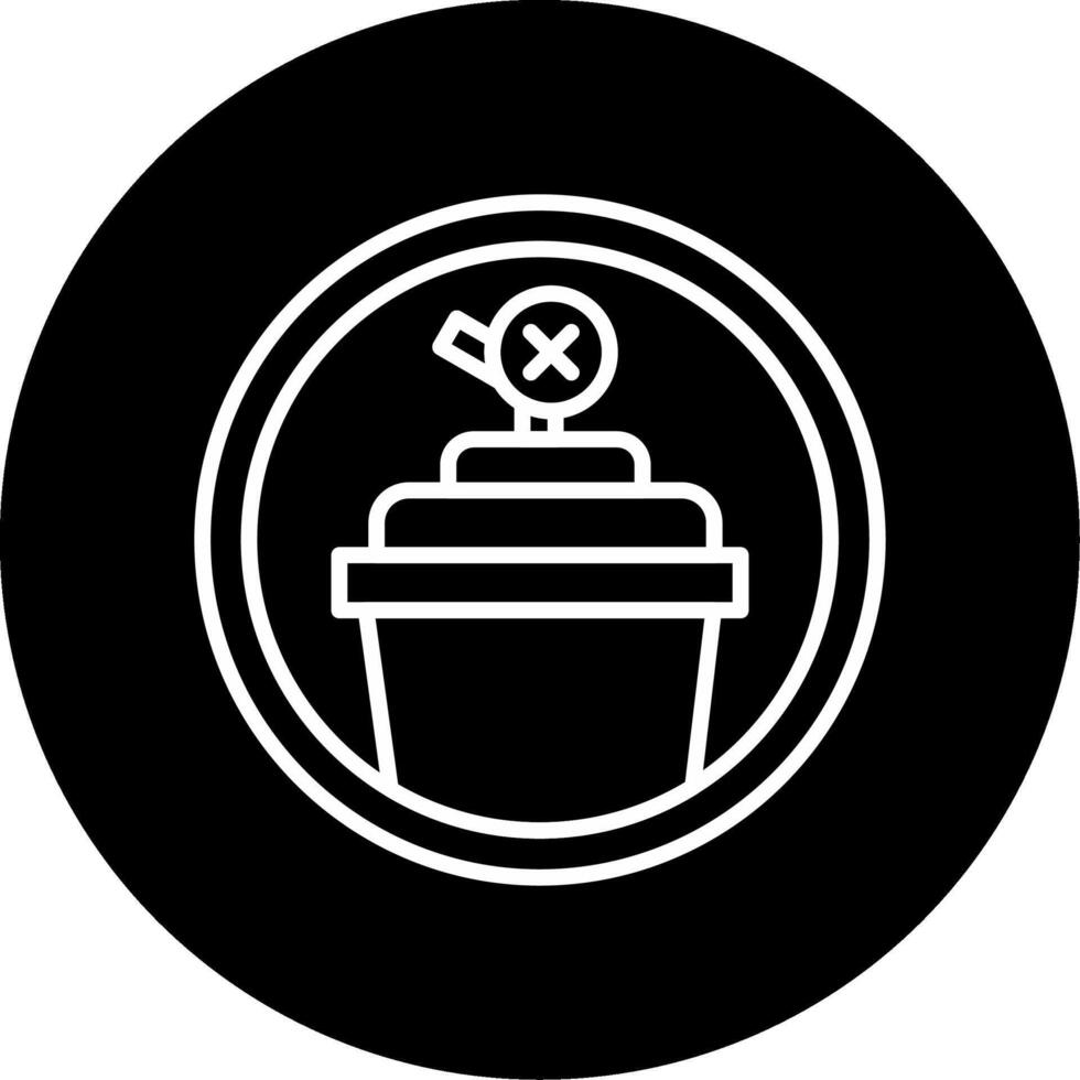 Toxic Material Environmental Alert Icon Circle Inverted vector
