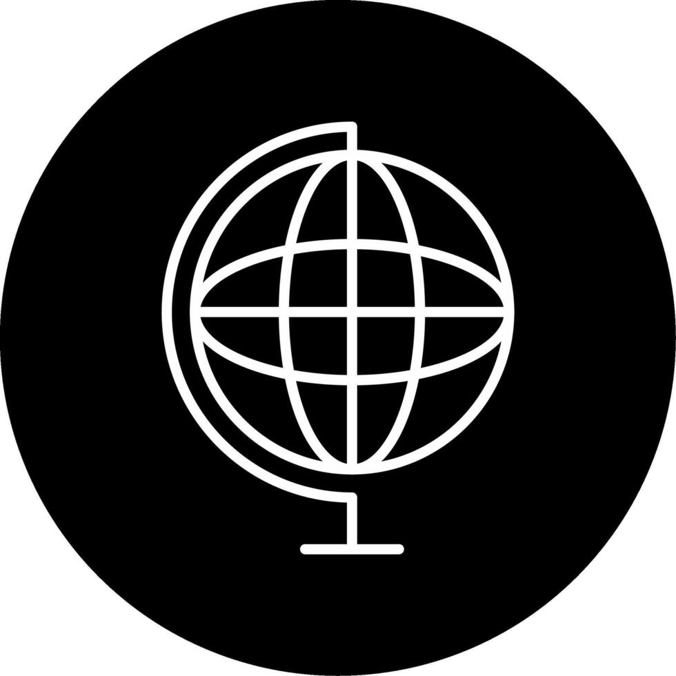 Rotating Globe Location Circle Inverted vector