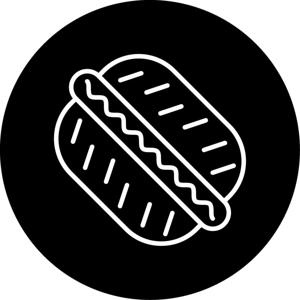 Hot Dog with Mustard Icon Circle Inverted vector