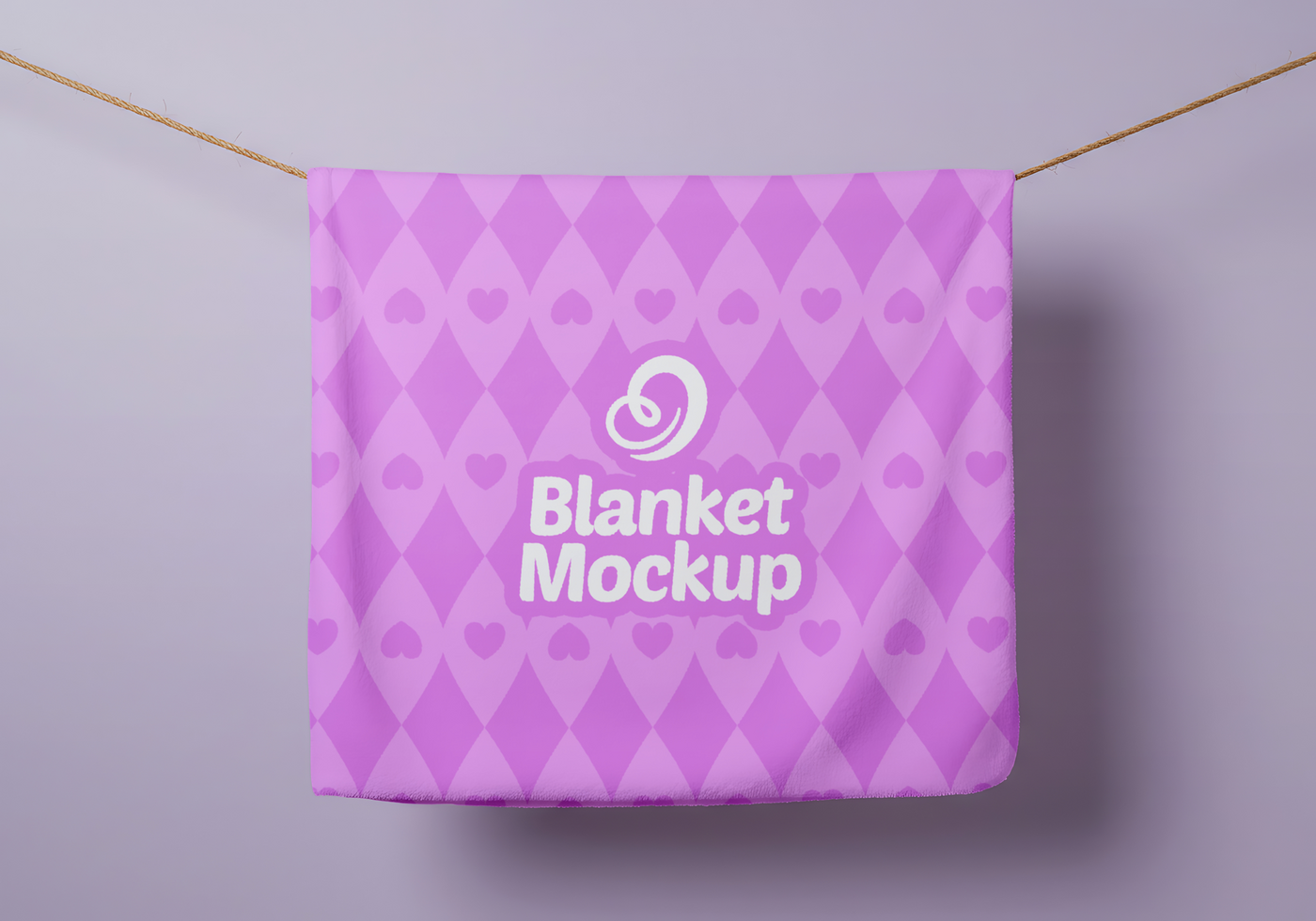 Blanket Mockup Hanging on a Line psd
