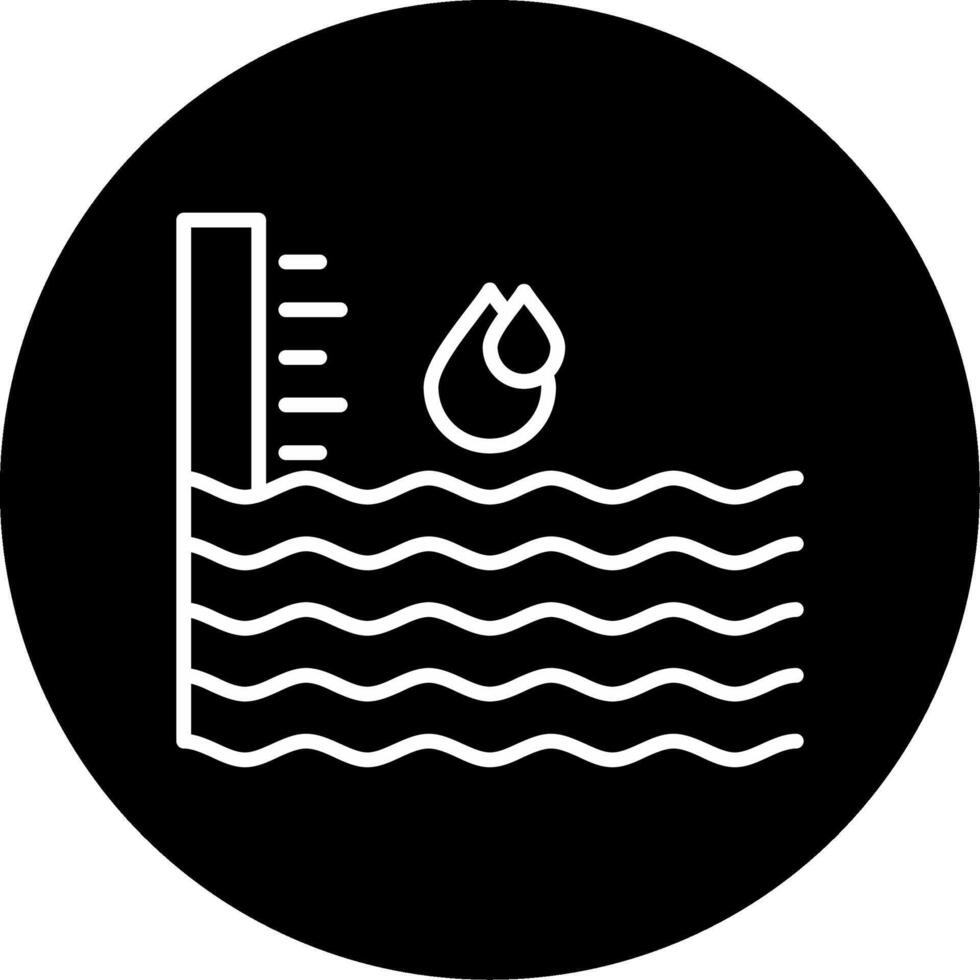 Rising Sea Level Climate Impact Circle Inverted vector