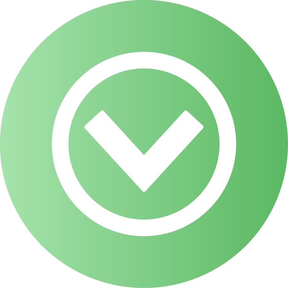 Chevron Down Face Gradient Circle Icon vector
