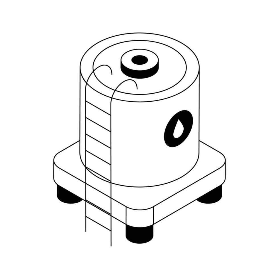 An amazing isometric icon of water tank with ladder. vector