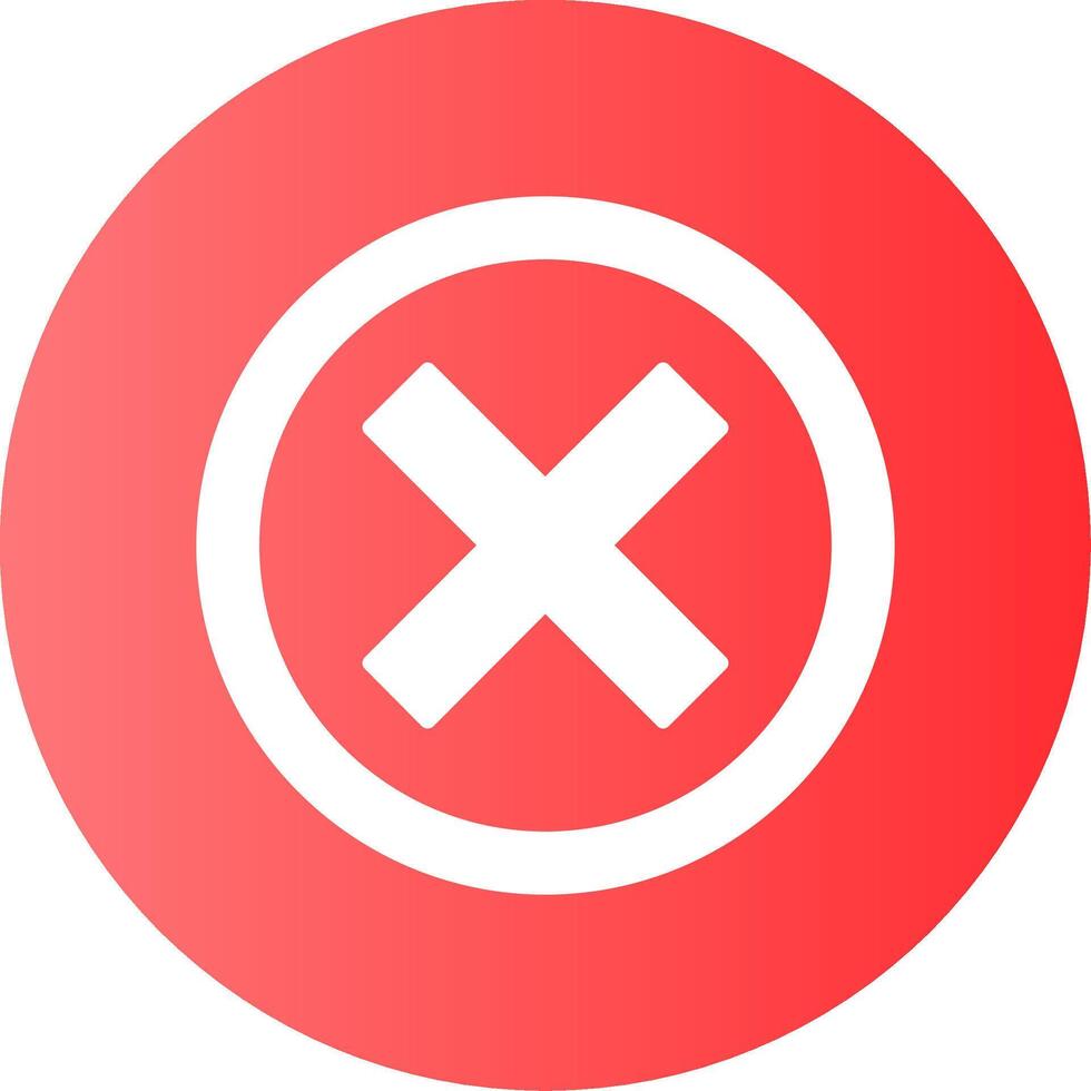 Crossmark Face Gradient Circle Icon vector