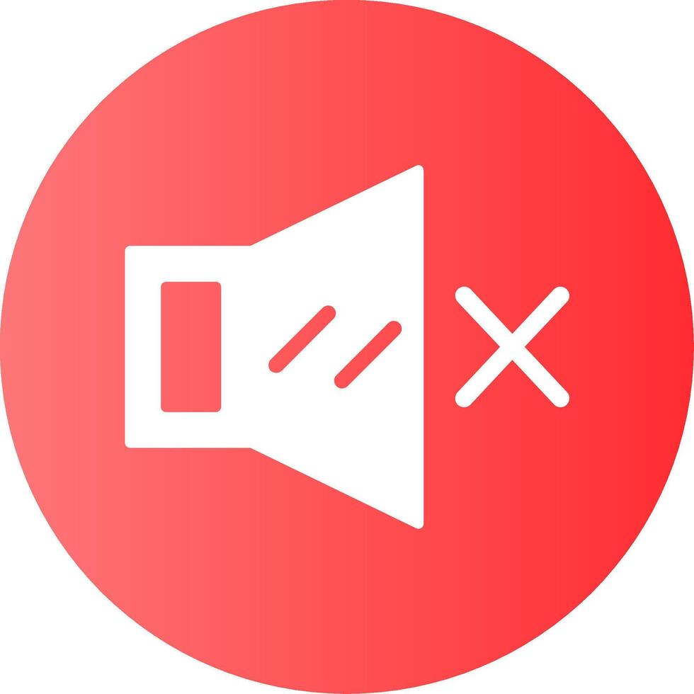 Mute Face Gradient Circle Icon vector