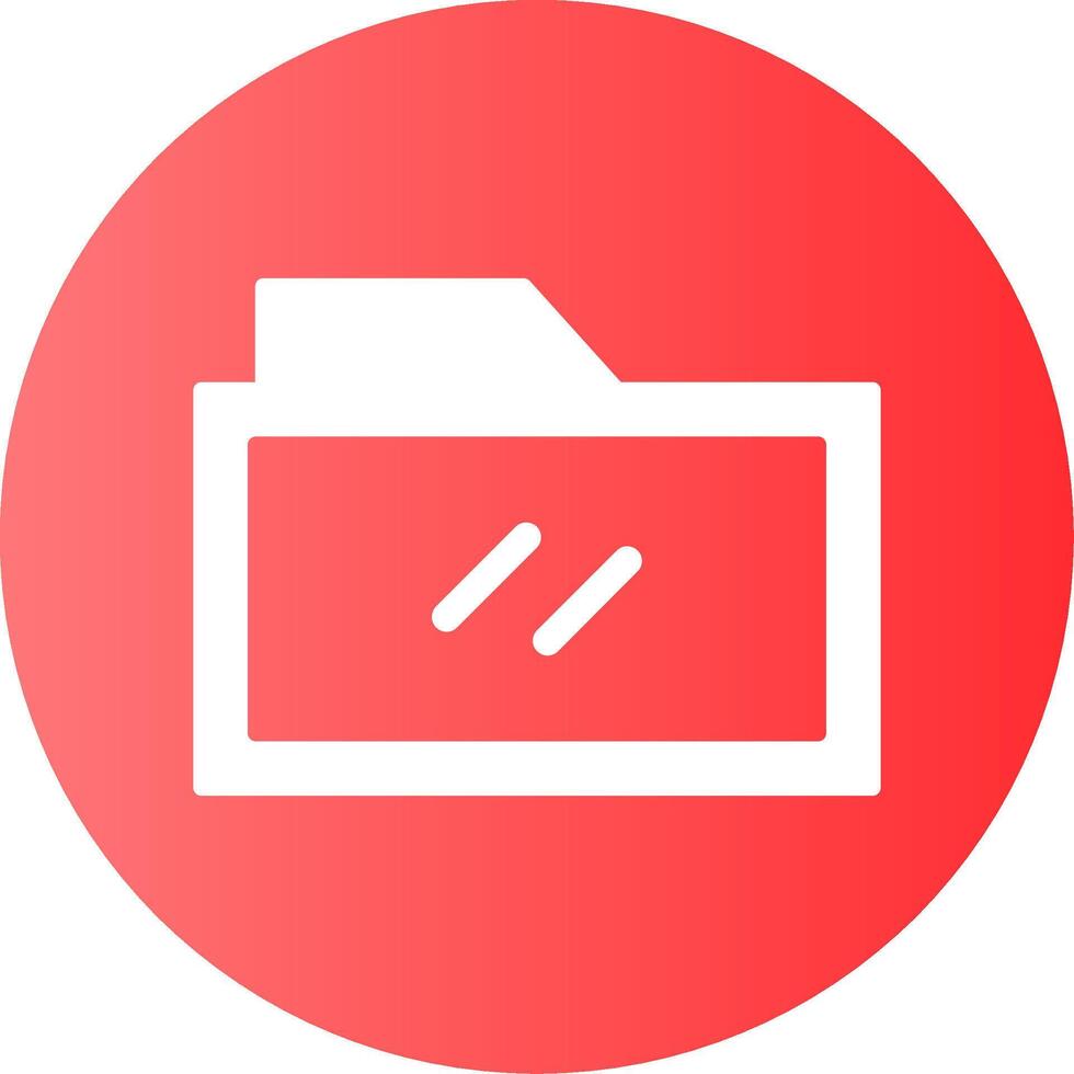 Folder Face Gradient Circle Icon vector