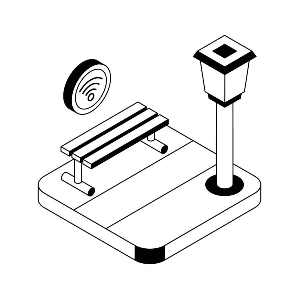 An amazing isometric icon of smart city area. vector