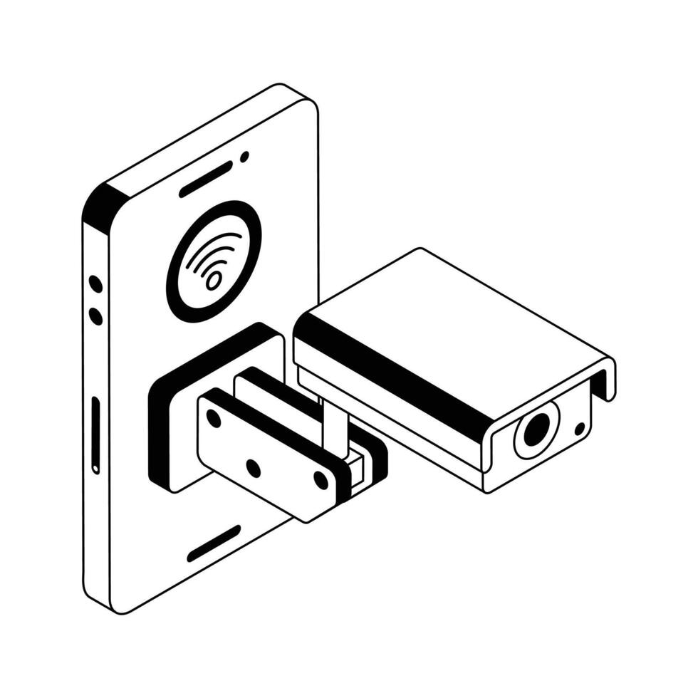 Well crafted isometric icon of cctv monitoring device. vector