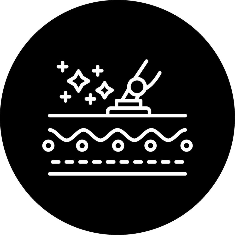 Beard Shaving Razor Icon Circle Inverted vector