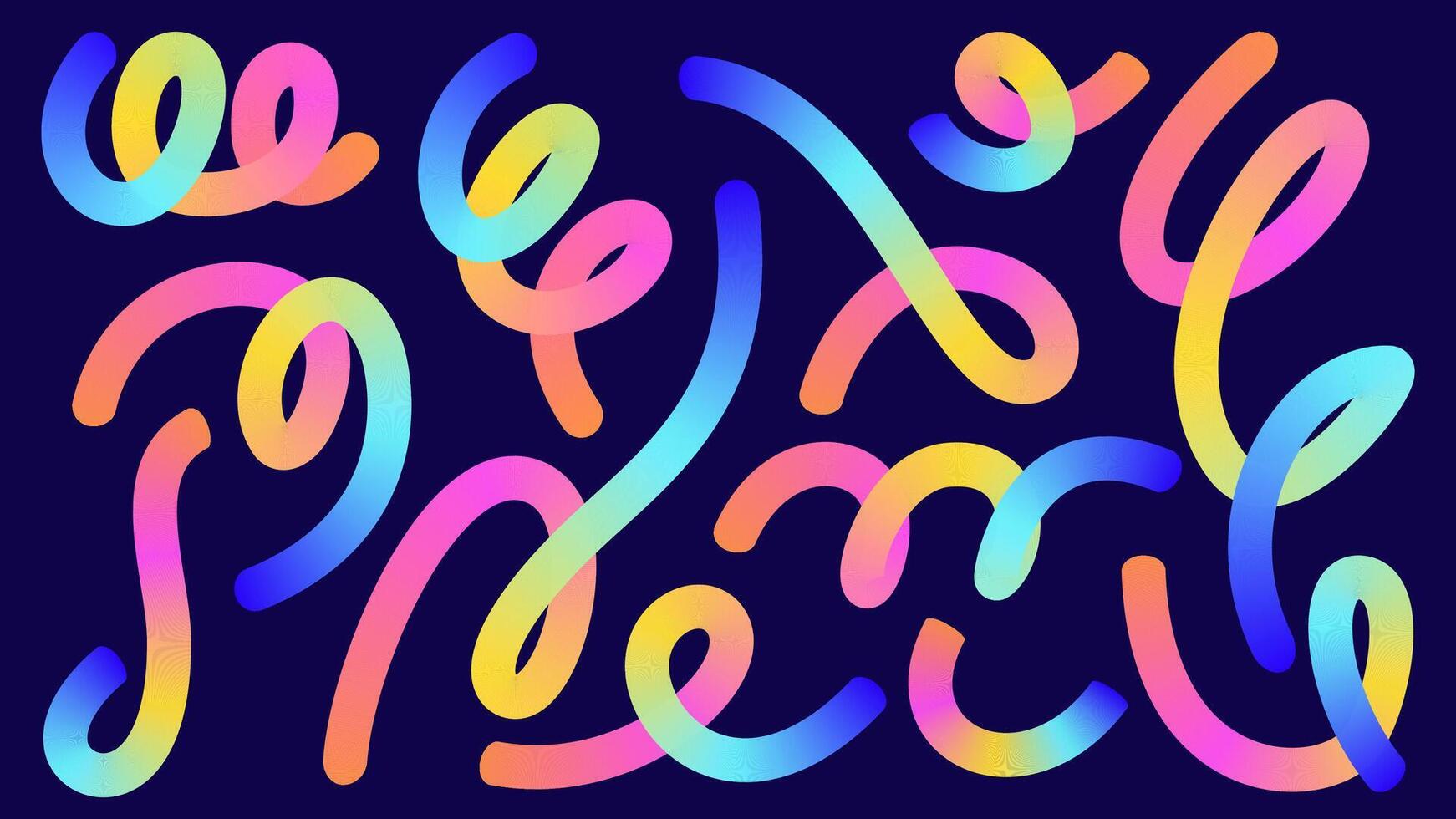 Colorful gradient strokes and swirls vector