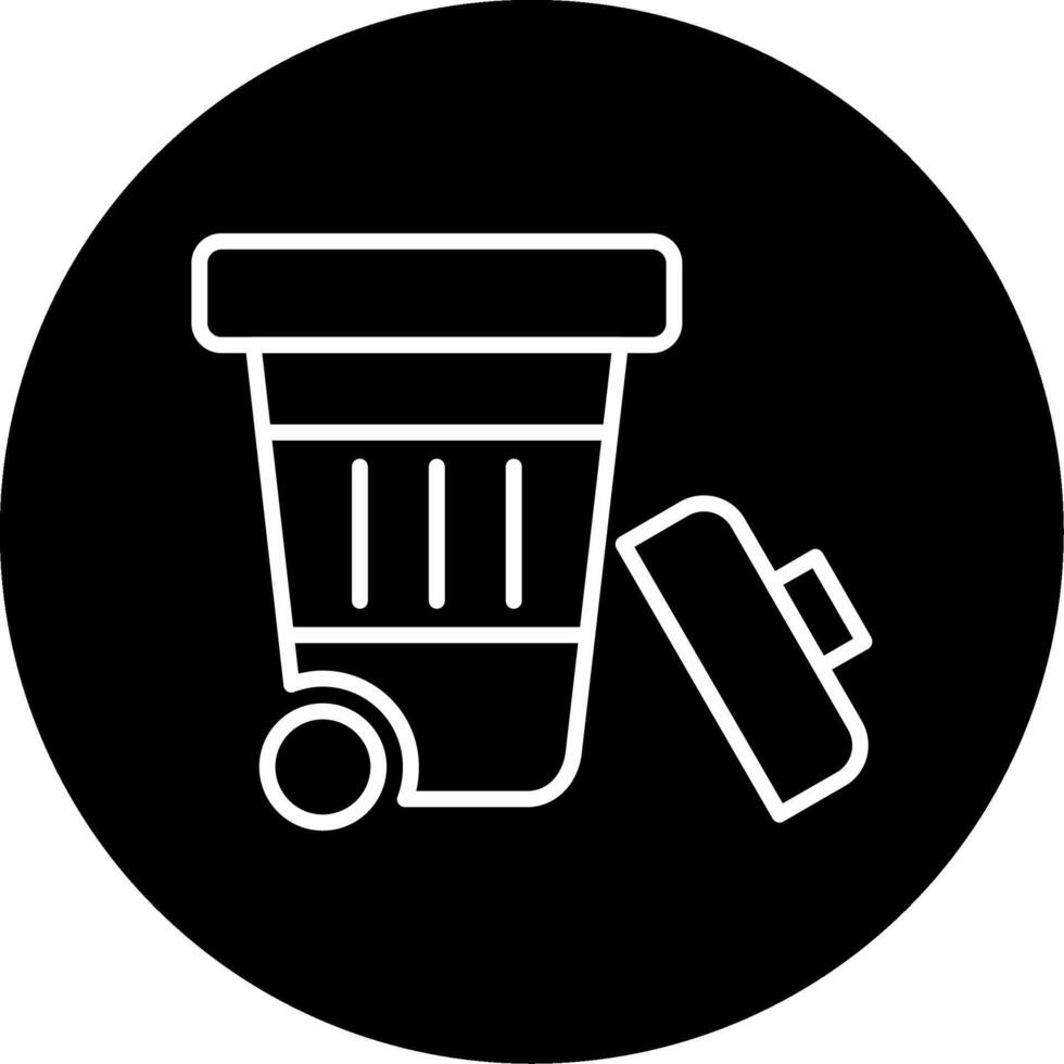 Municipal Trash Collection Icon Circle Inverted vector