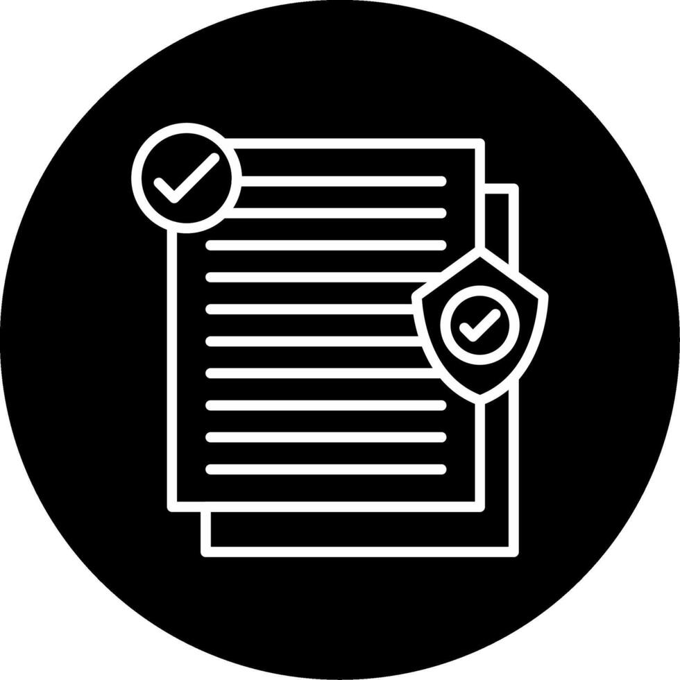 Official Insurance Document Stack Icon Circle Inverted vector
