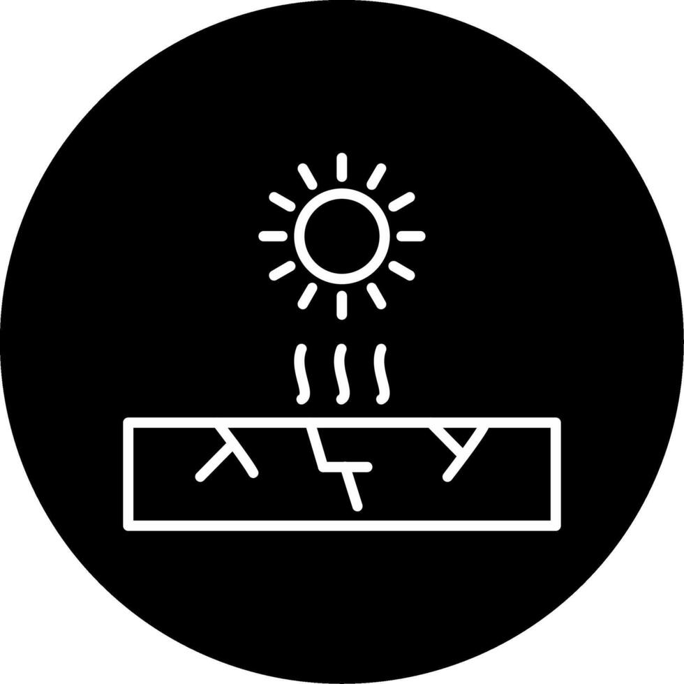 Drought Condition with Cracked Soil Circle Inverted vector