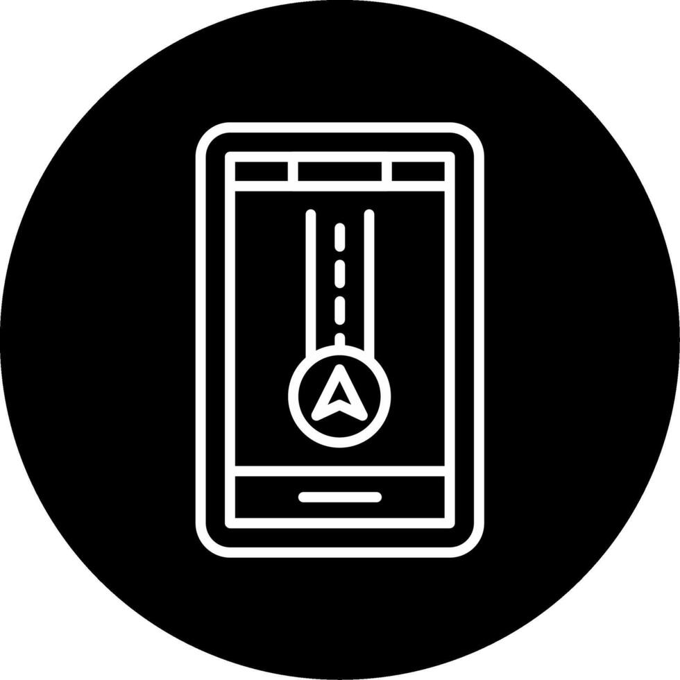 GPS Map Path Indicator Circle Inverted vector