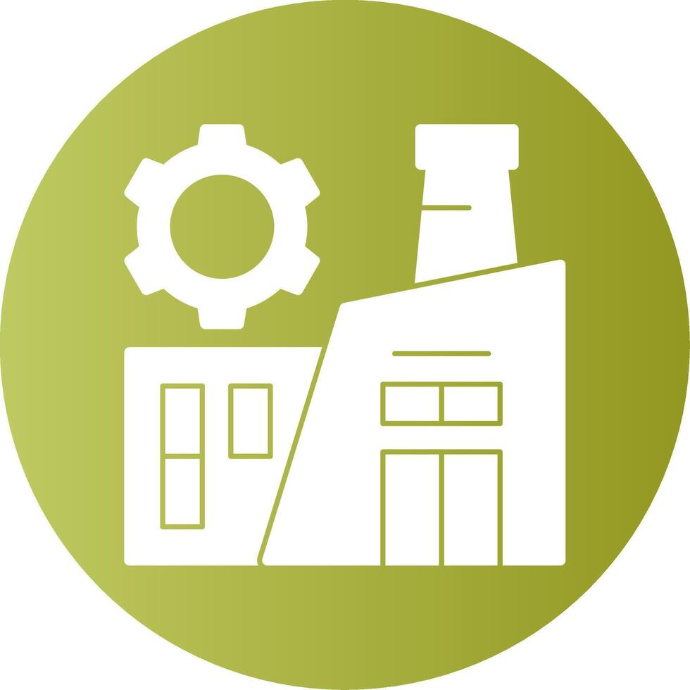 Factory Gradient Circle Icon vector