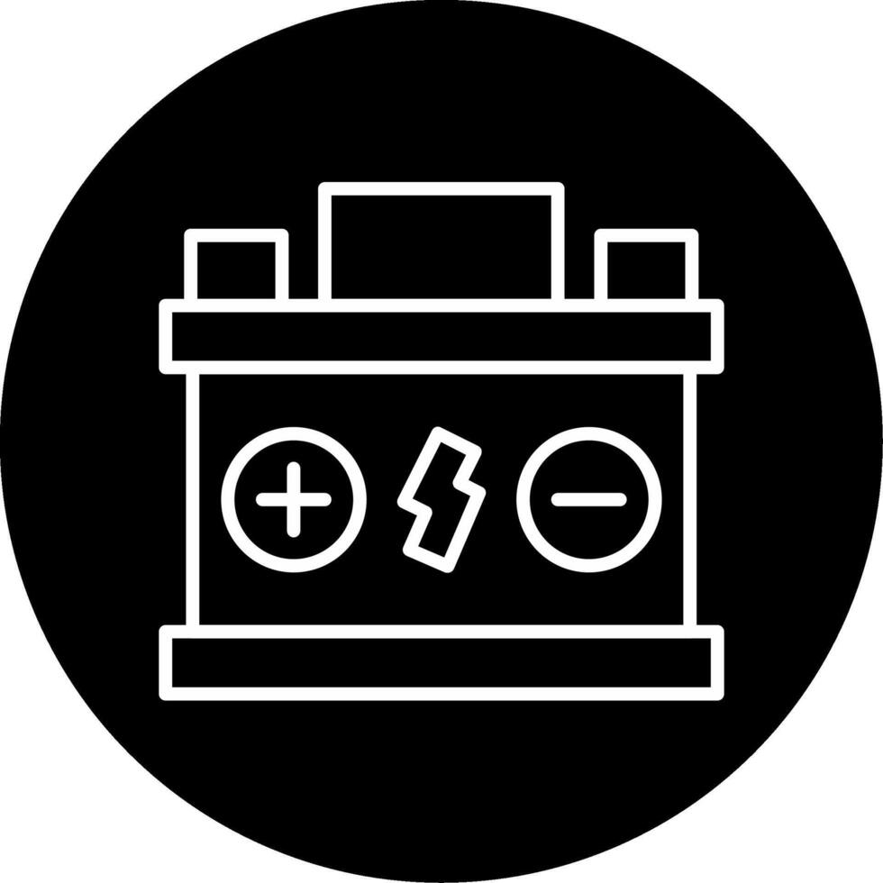 Rechargeable Battery Power Source Circle Inverted vector