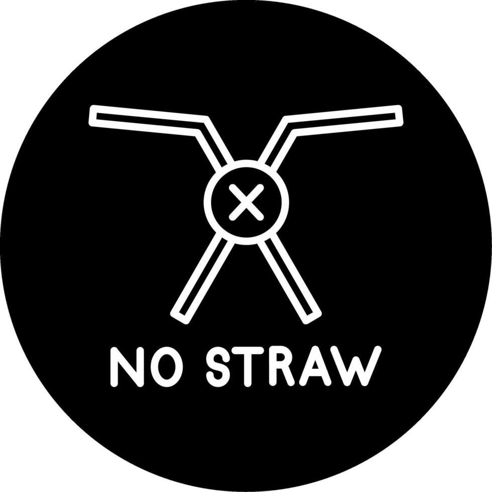 Protect Nature Skip the Straw Icon Circle Inverted vector