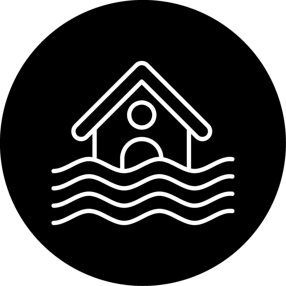 Coastal and Urban Area Flood Risk Circle Inverted vector