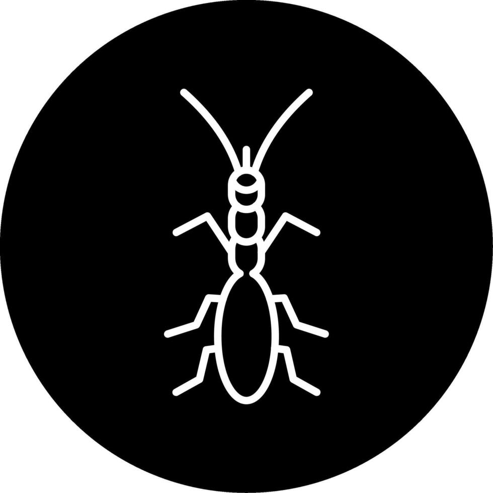 Primitive Bristletail Insect Circle Inverted vector