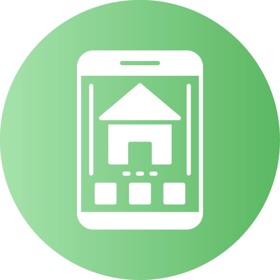 Home Mobile Interface Gradient Circle Icon vector