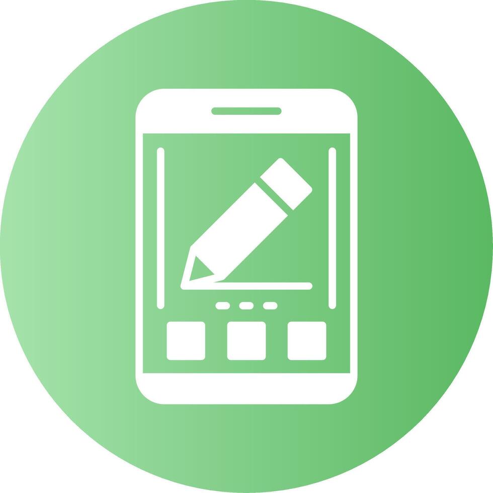 Edit Mobile Interface Gradient Circle Icon vector