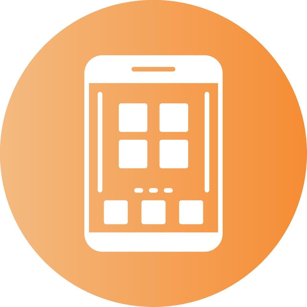 Menu Mobile Interface Orange Gradient Circle Icon Design vector