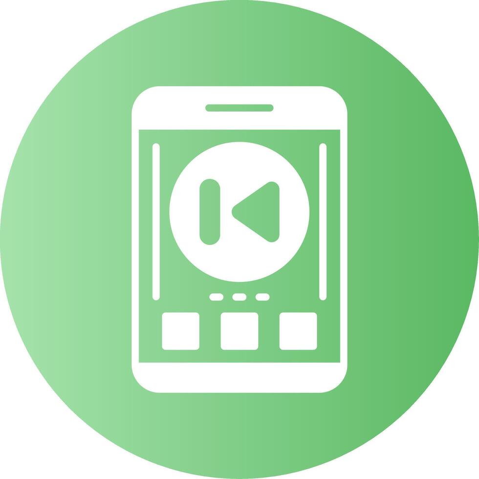 Skip backward Mobile Interface Gradient Circle Icon vector