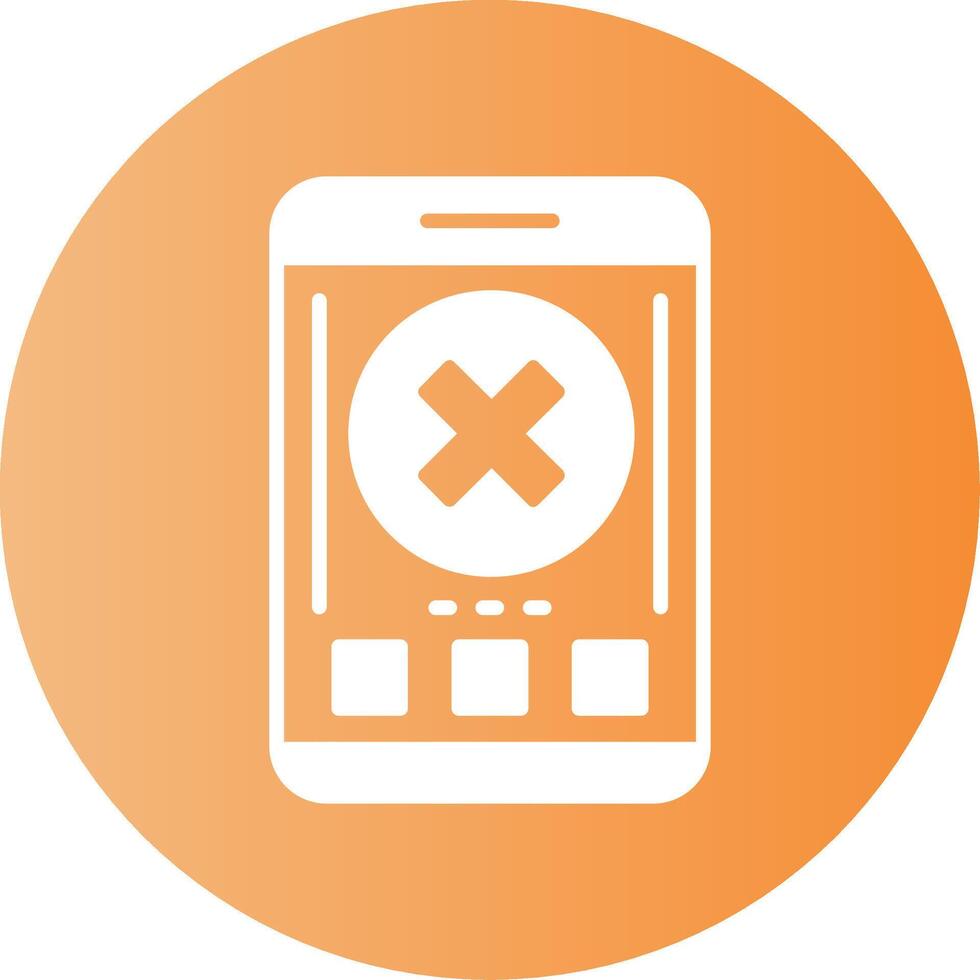 Close Mobile Interface Gradient Circle Icon vector
