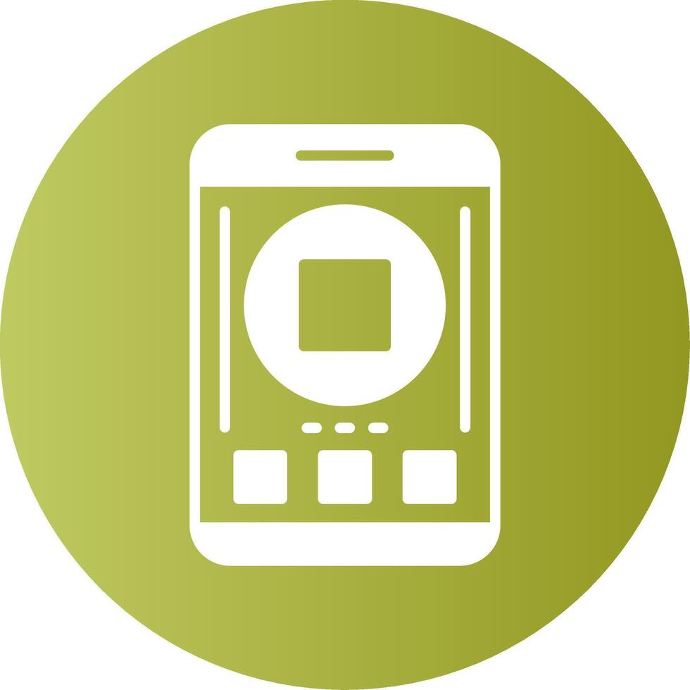 Stop Mobile Interface Gradient Circle Icon vector