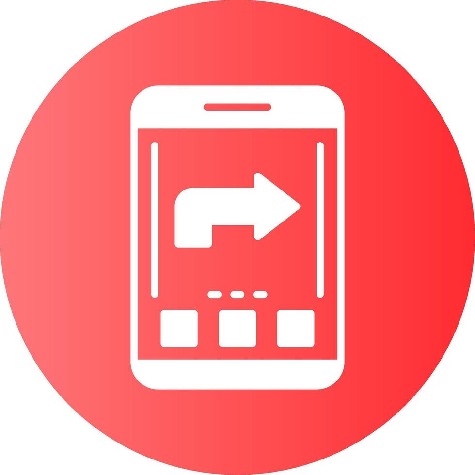 Forward Mobile Interface Gradient Circle Icon vector