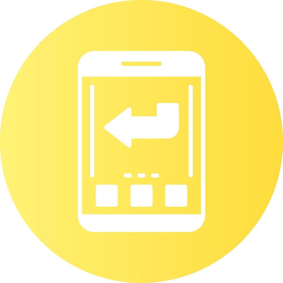 Back Mobile Interface Gradient Circle Icon vector