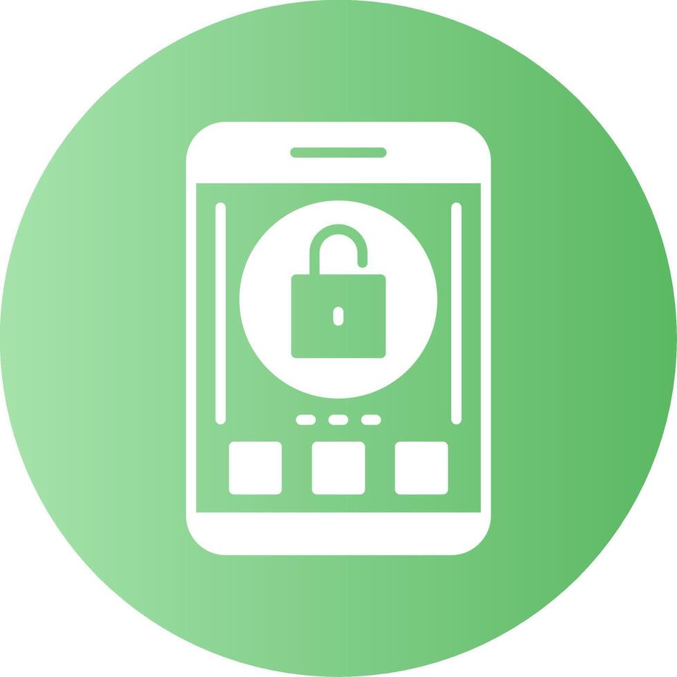 Unlock Mobile Interface Gradient Circle Icon vector